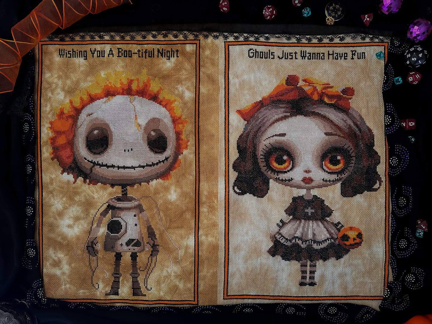 Halloween VooDoo Dolls Cross Stitch Pattern