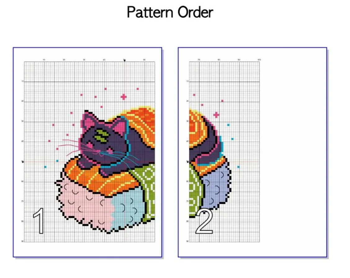 Salmon Nigiri Cat Cross Stitch Pattern