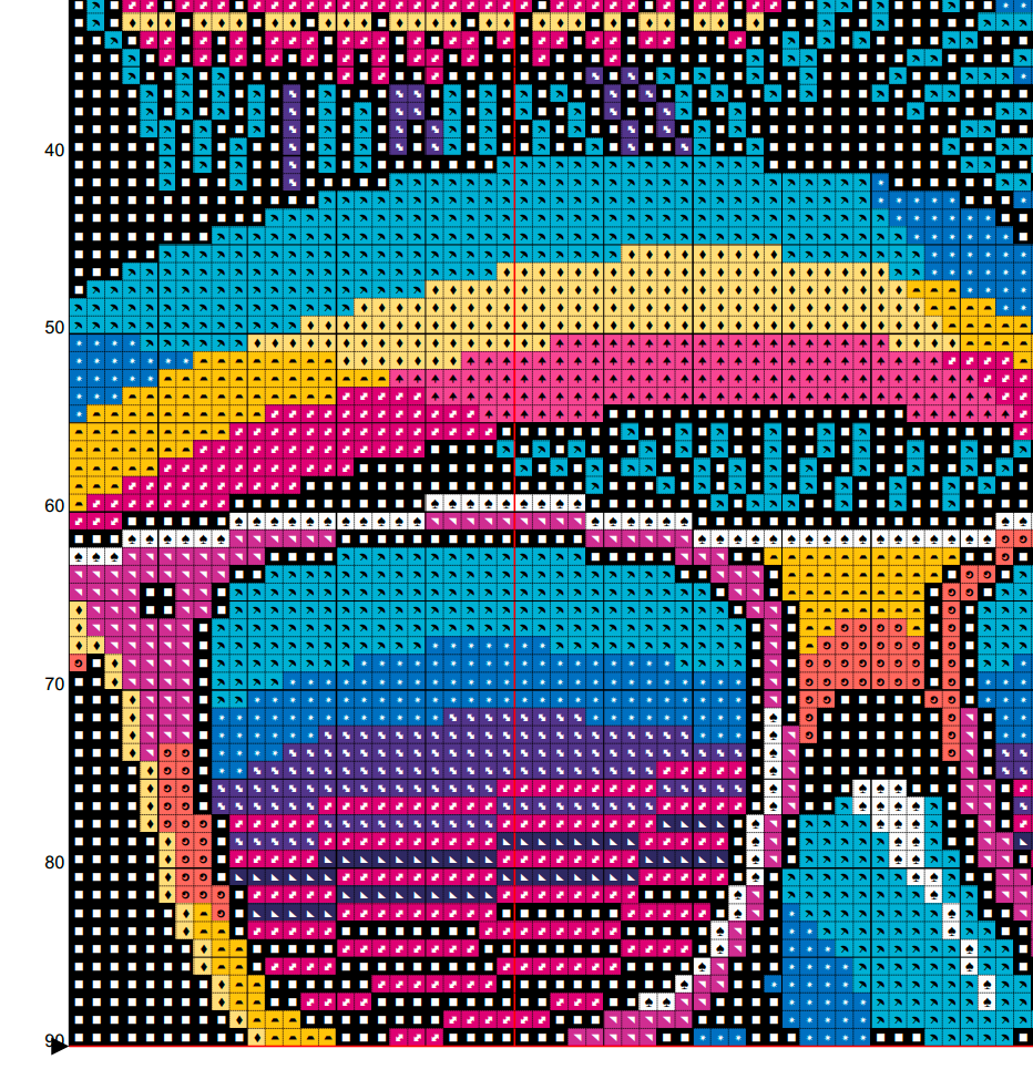 Retro Cool Cats - Disco Fever Neon Cat Cross Stitch Pattern