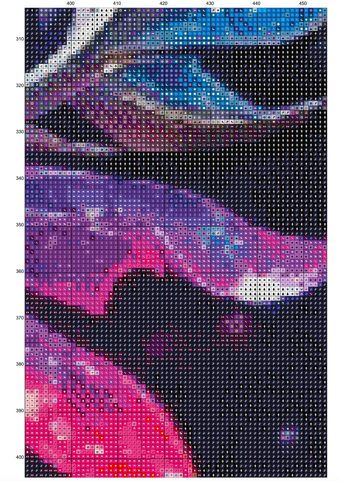 Sword of Celestial Prism Cross Stitch Chart