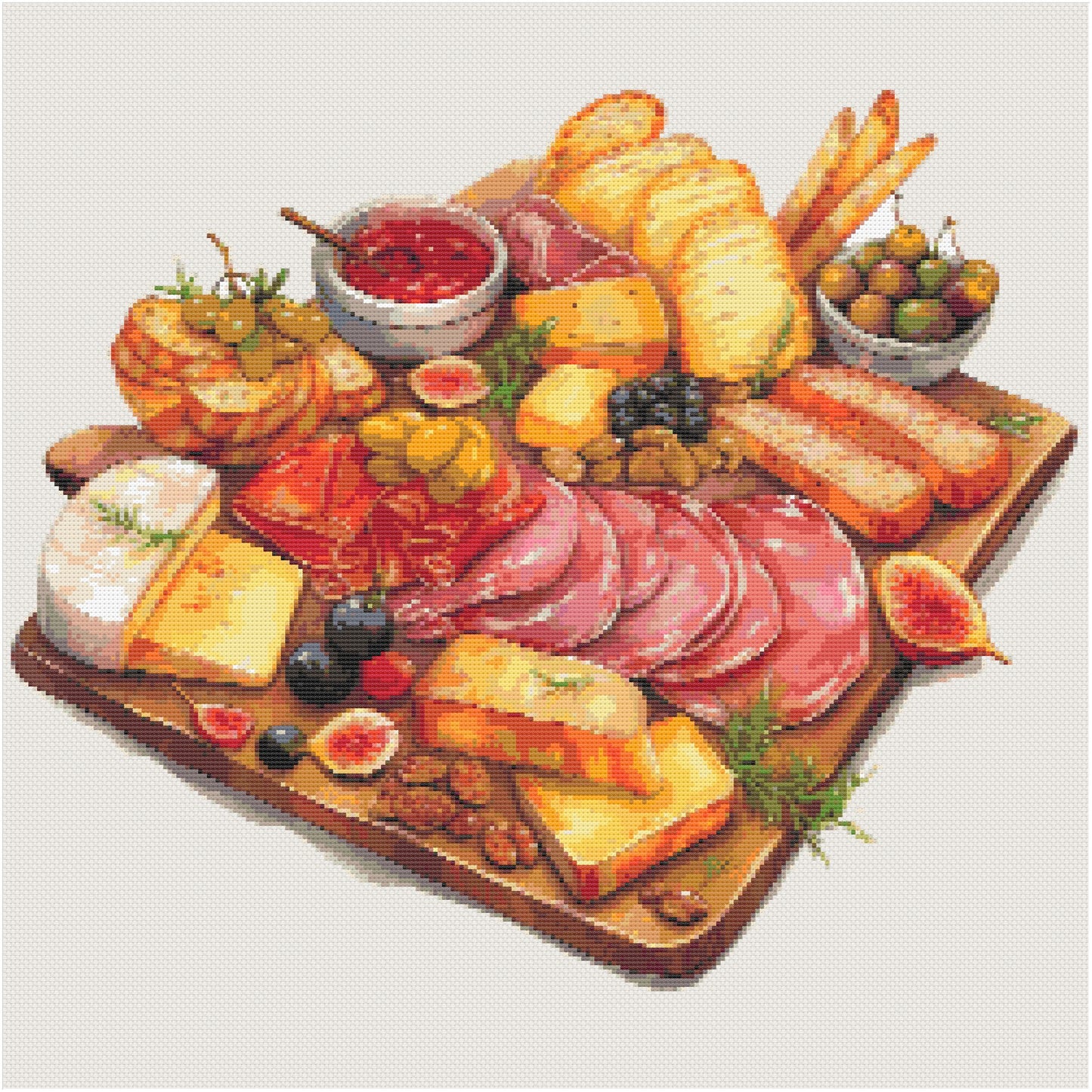 Saturday Charcuterie Board Cross Stitch Pattern