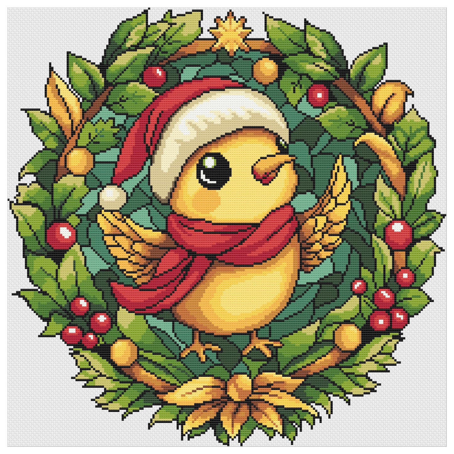 Birdy Bird Christmas Cross Stitch Pattern