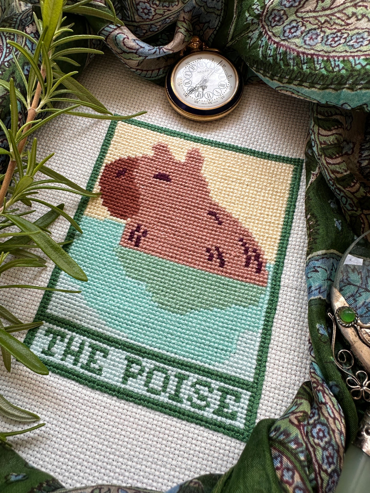 Mini Capybara Tarot Cross Stitch Pattern