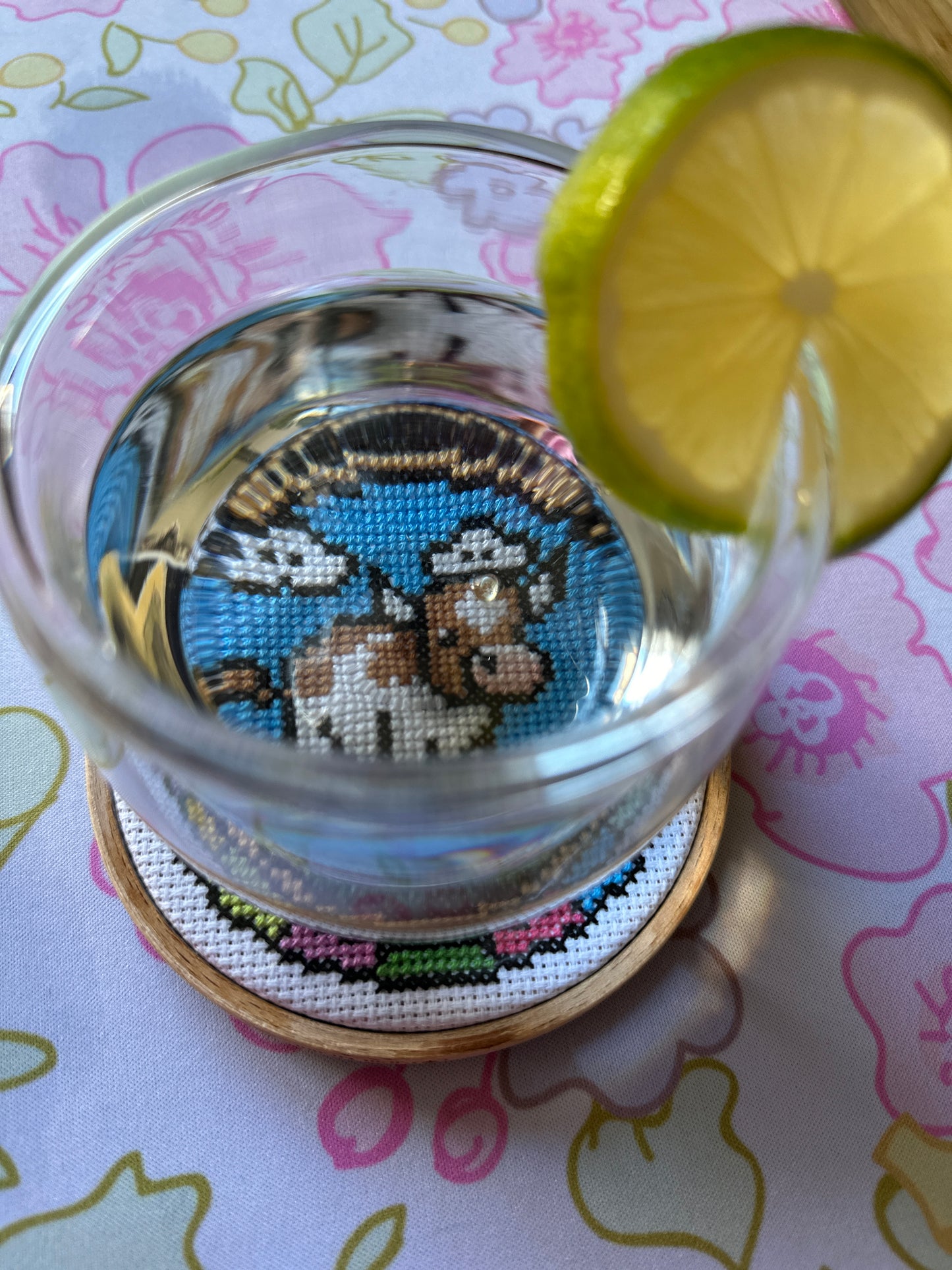 Stained Glass Mini Cross Stitch Bear Pattern