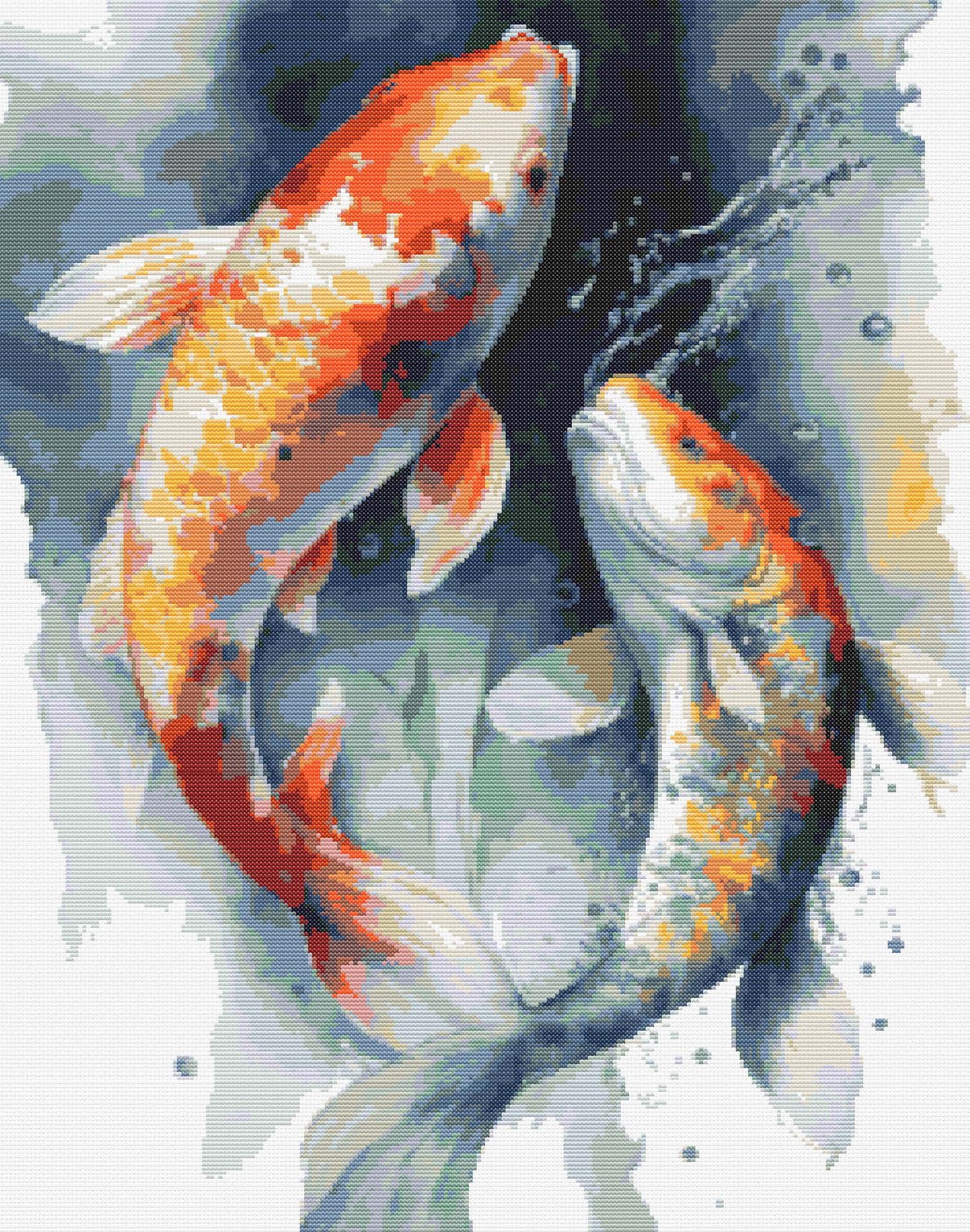 Zen Koi Fish Cross Stitch Chart