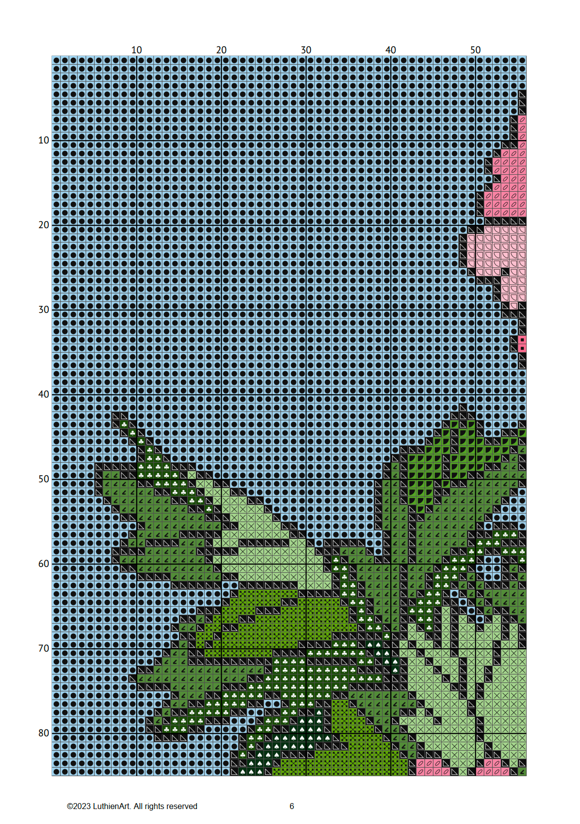 Peacock and Peonies Cross Stitch Chart