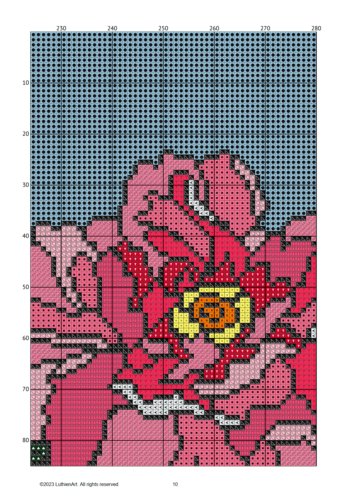 Peacock and Peonies Cross Stitch Chart