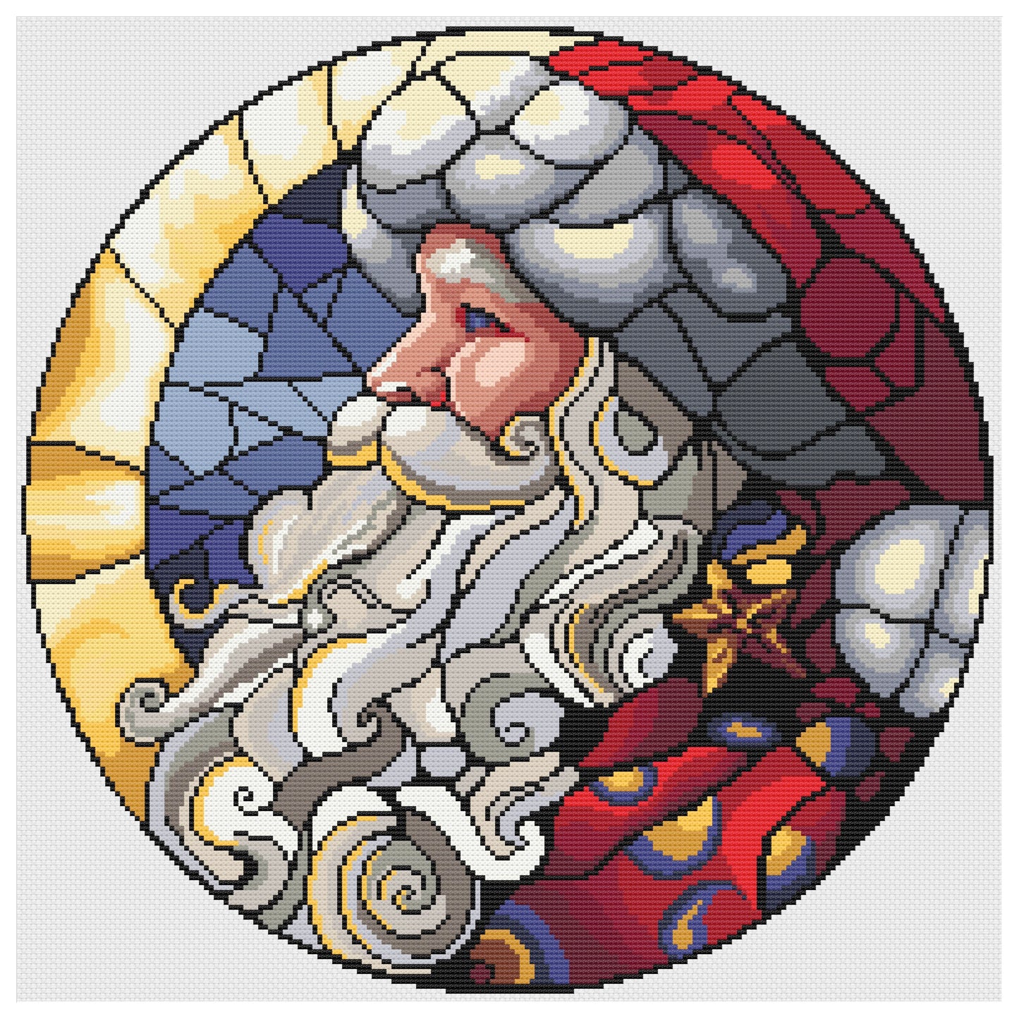 Iconic Santa Claus Christmas Cross Stitch Pattern