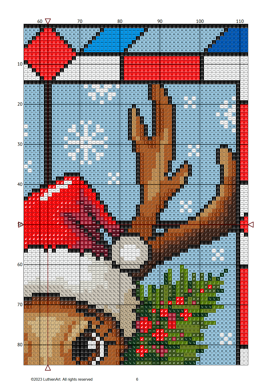 Stained Glass Rudolph The Reindeer Christmas Peeking Cross Stitch Pattern