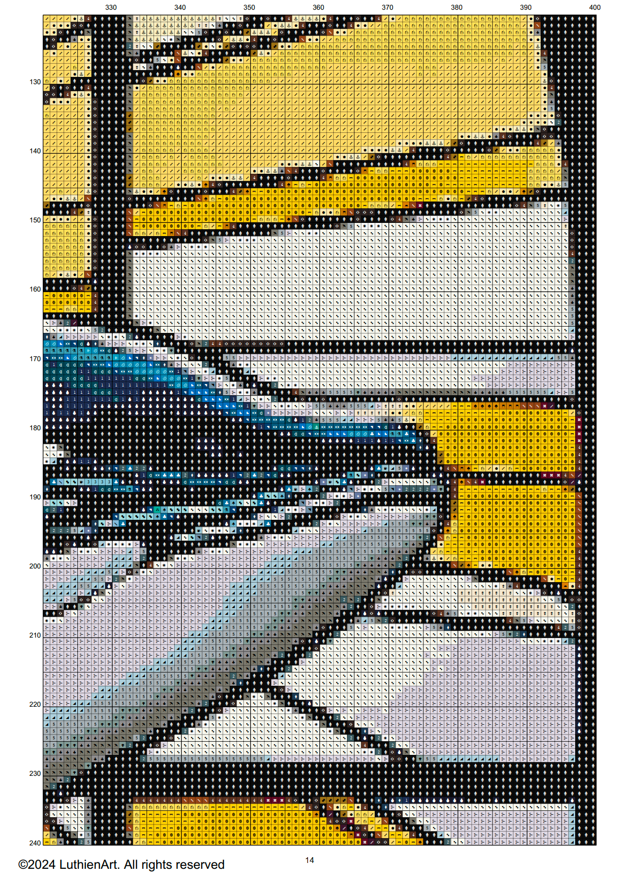 Stained Glass Ocean Collection Orca Cross Stitch Chart