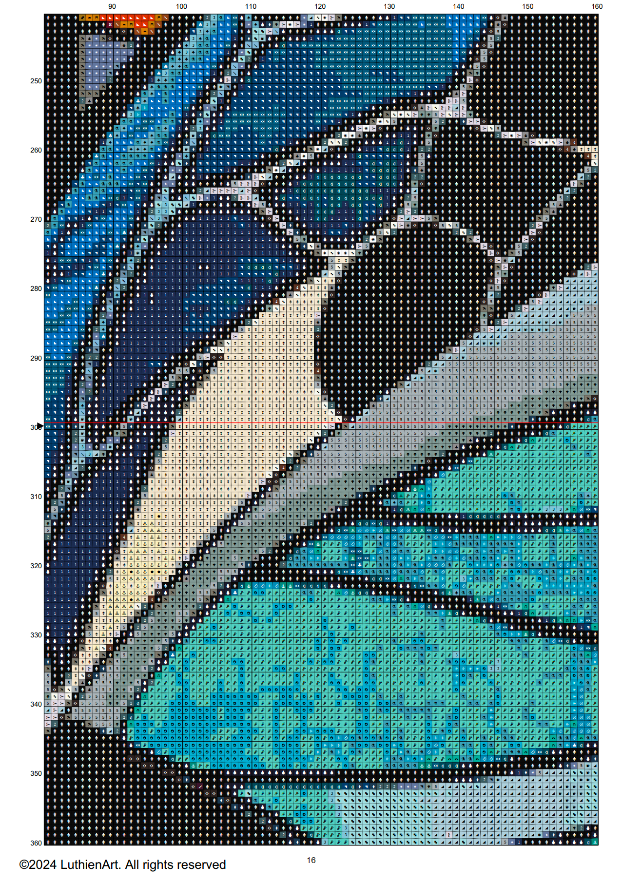 Stained Glass Ocean Collection Orca Cross Stitch Chart