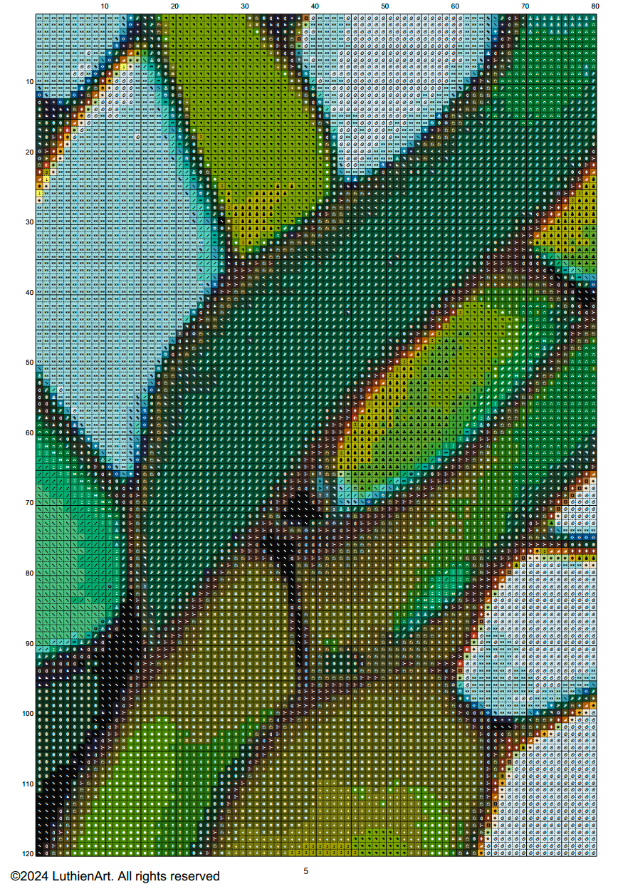 Stained Glass Ocean Collection Sea Turtle Cross Stitch Chart