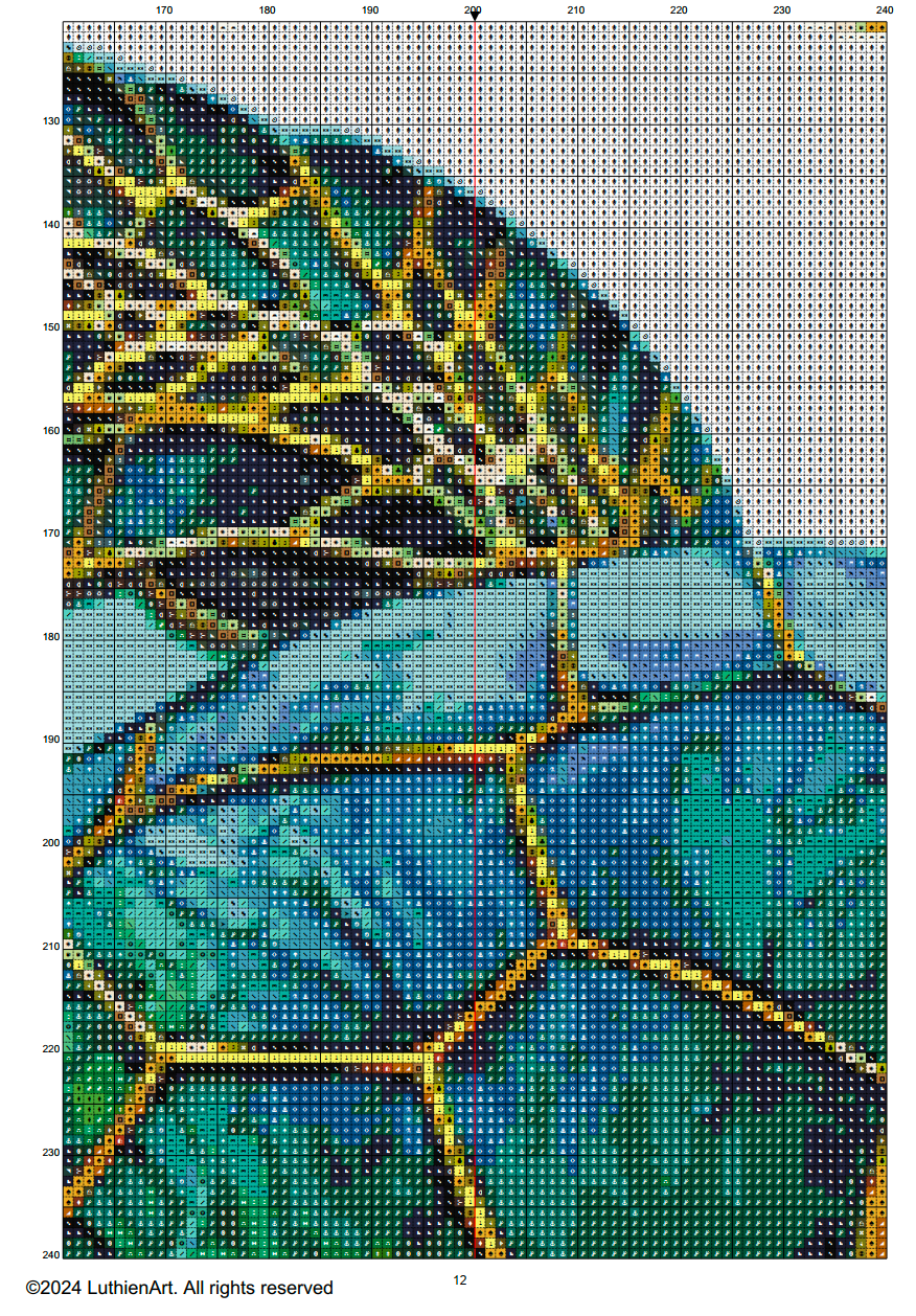 Stained Glass Ocean Collection Sea Turtle Cross Stitch Chart