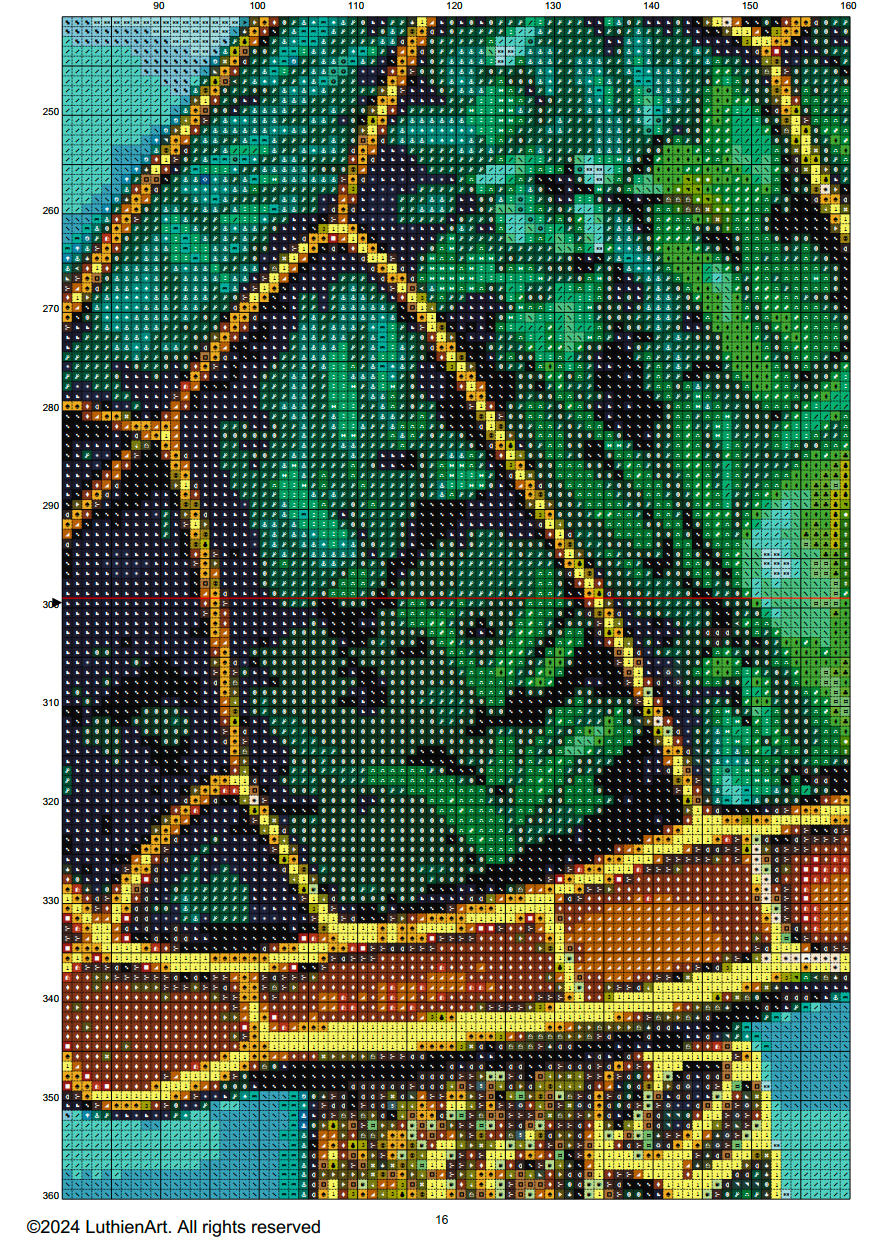 Stained Glass Ocean Collection Sea Turtle Cross Stitch Chart