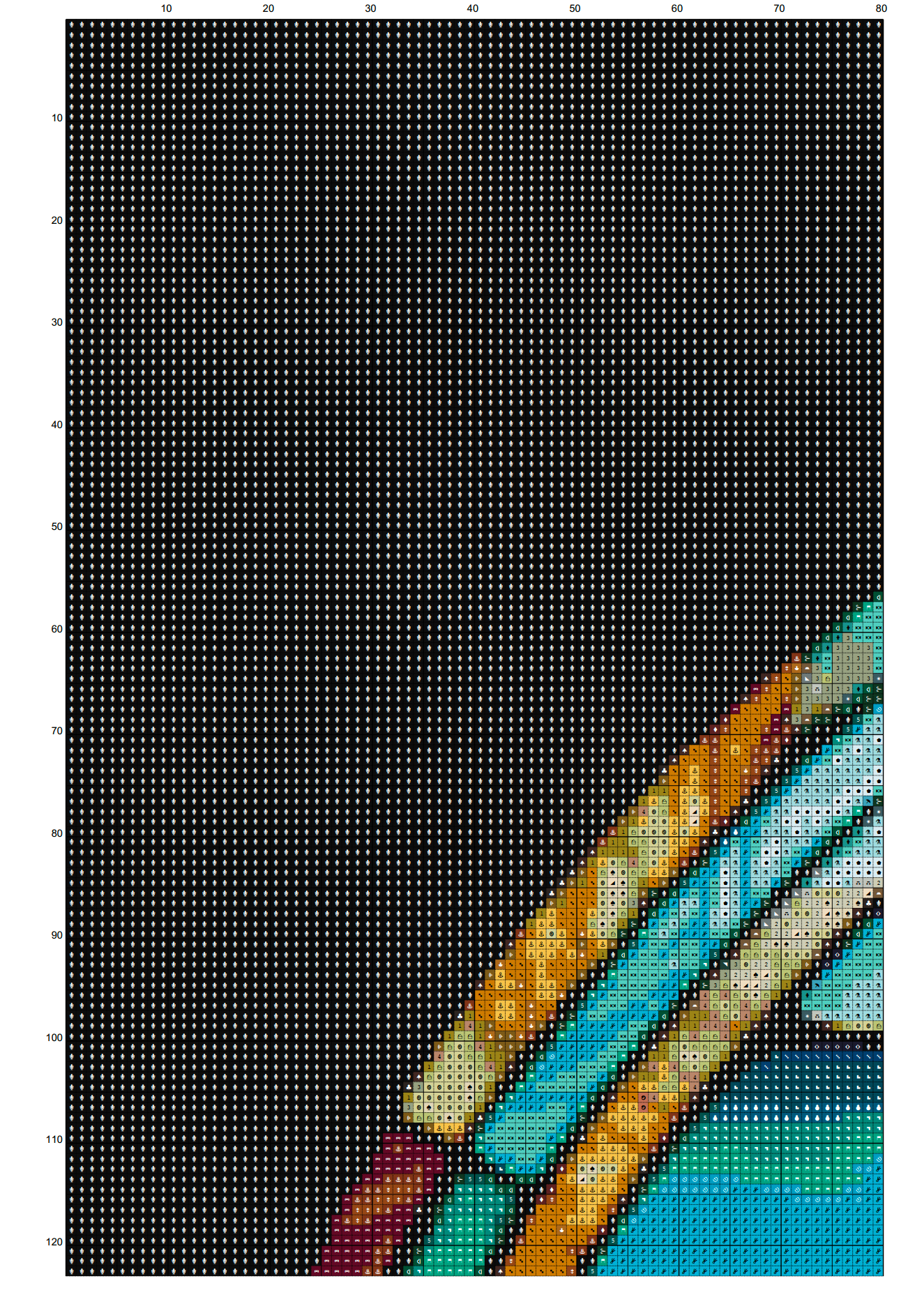 Stained Glass Ocean Collection Dolphin Cross Stitch Chart