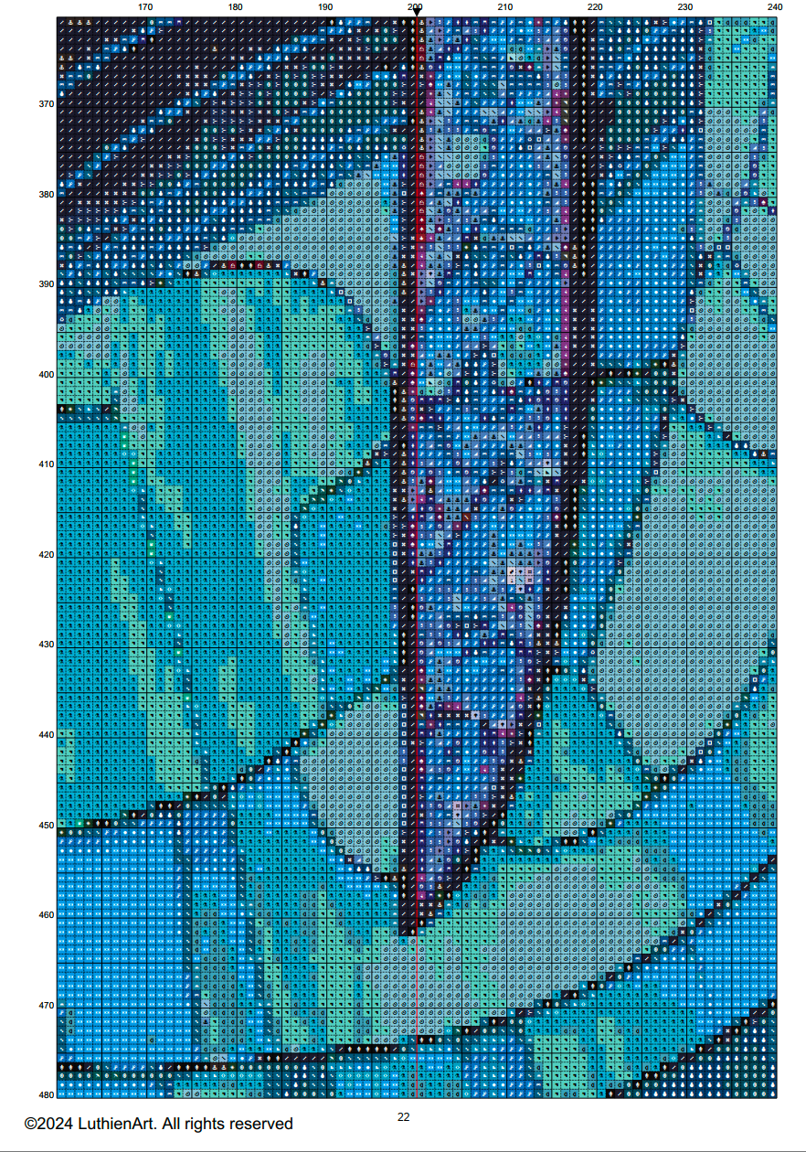 Stained Glass Ocean Collection Whale Cross Stitch Chart