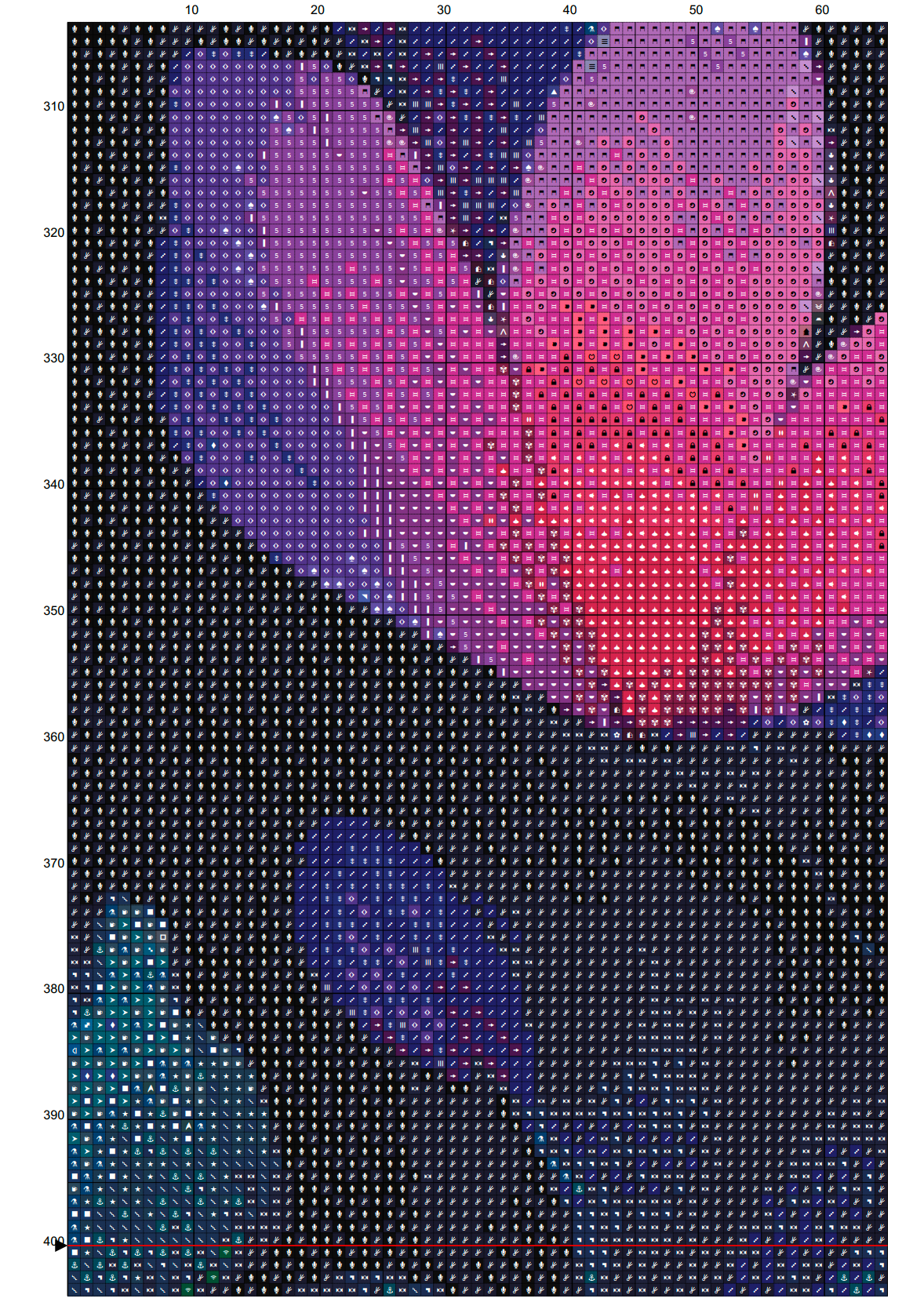 Neon Woodland Whispers Cross Stitch Chart