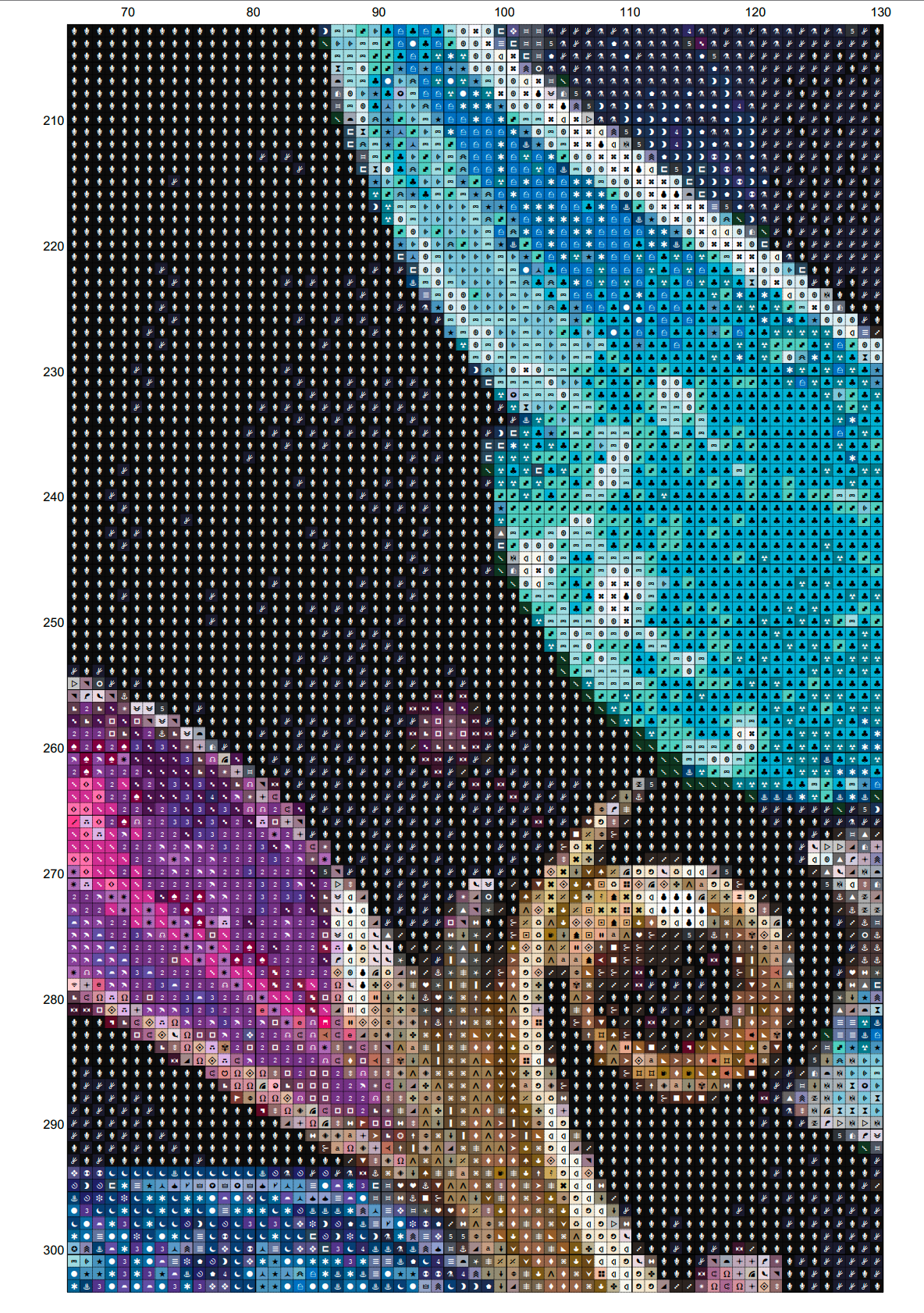 Sword of Celestial Prism Cross Stitch Chart