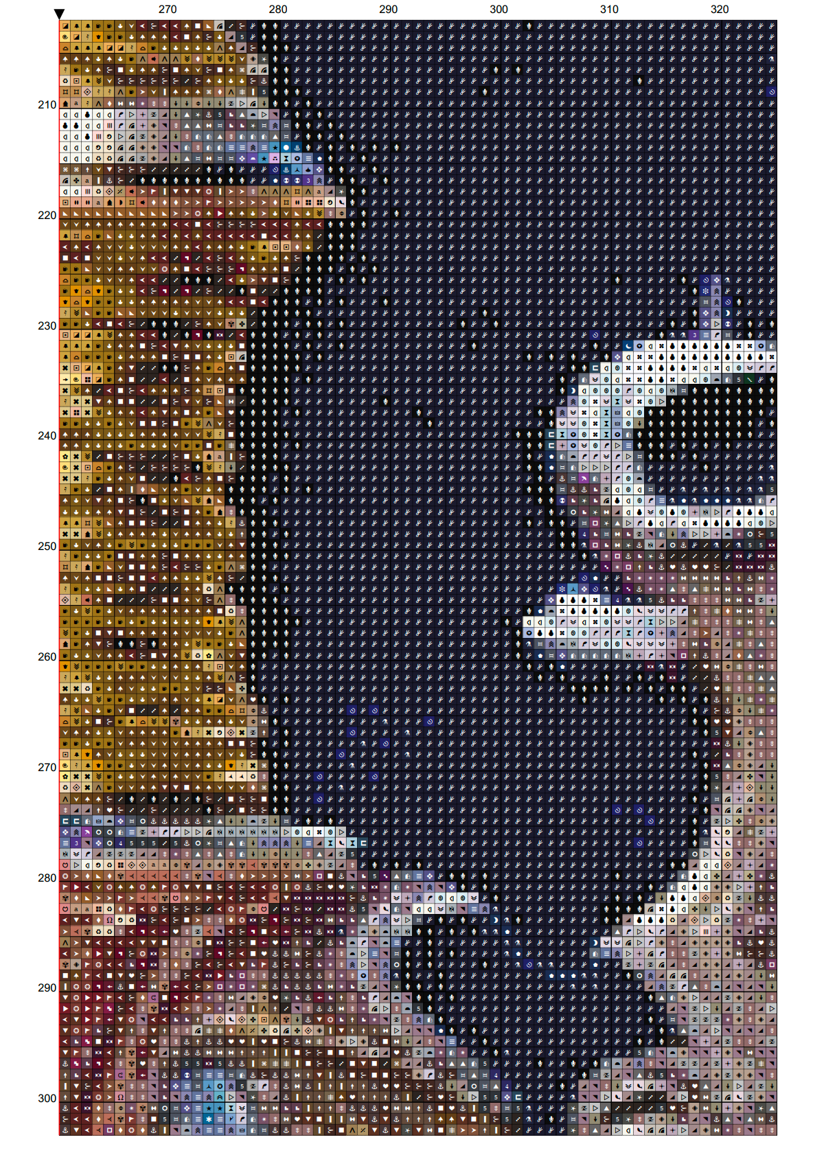 Sword of Celestial Prism Cross Stitch Chart