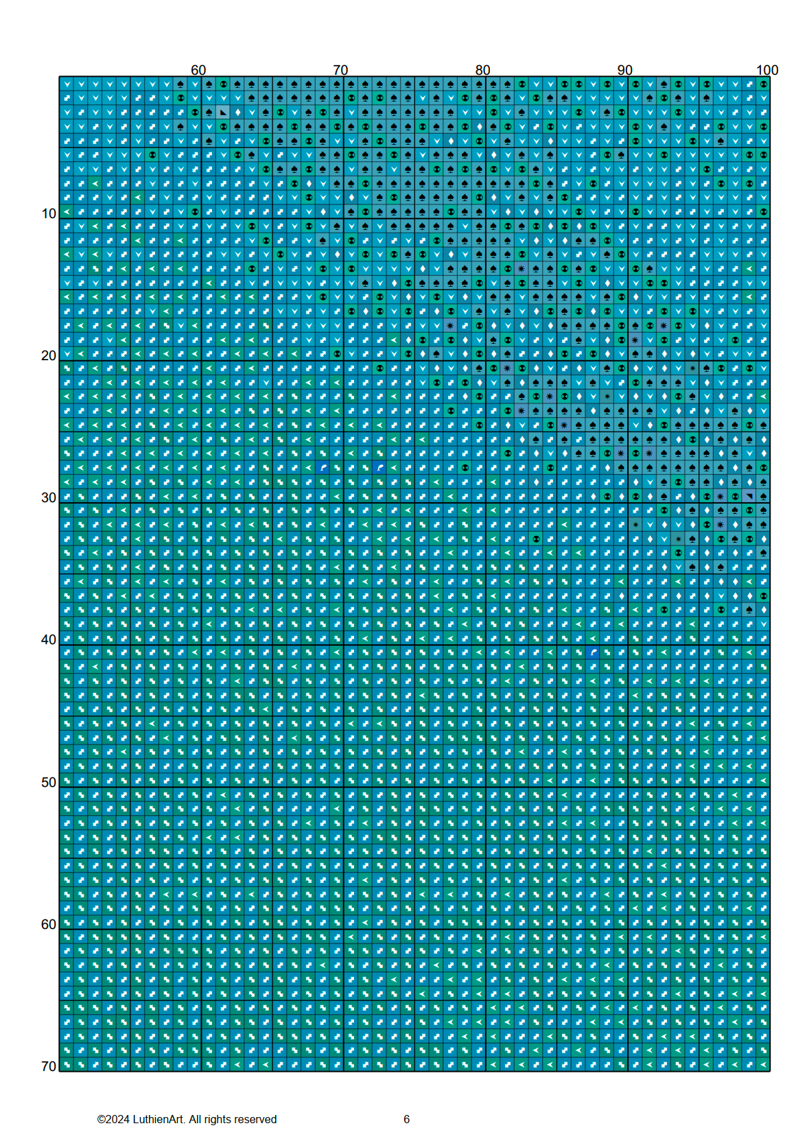 Foamy Ocean Waves  Cross Stitch Chart (Large)