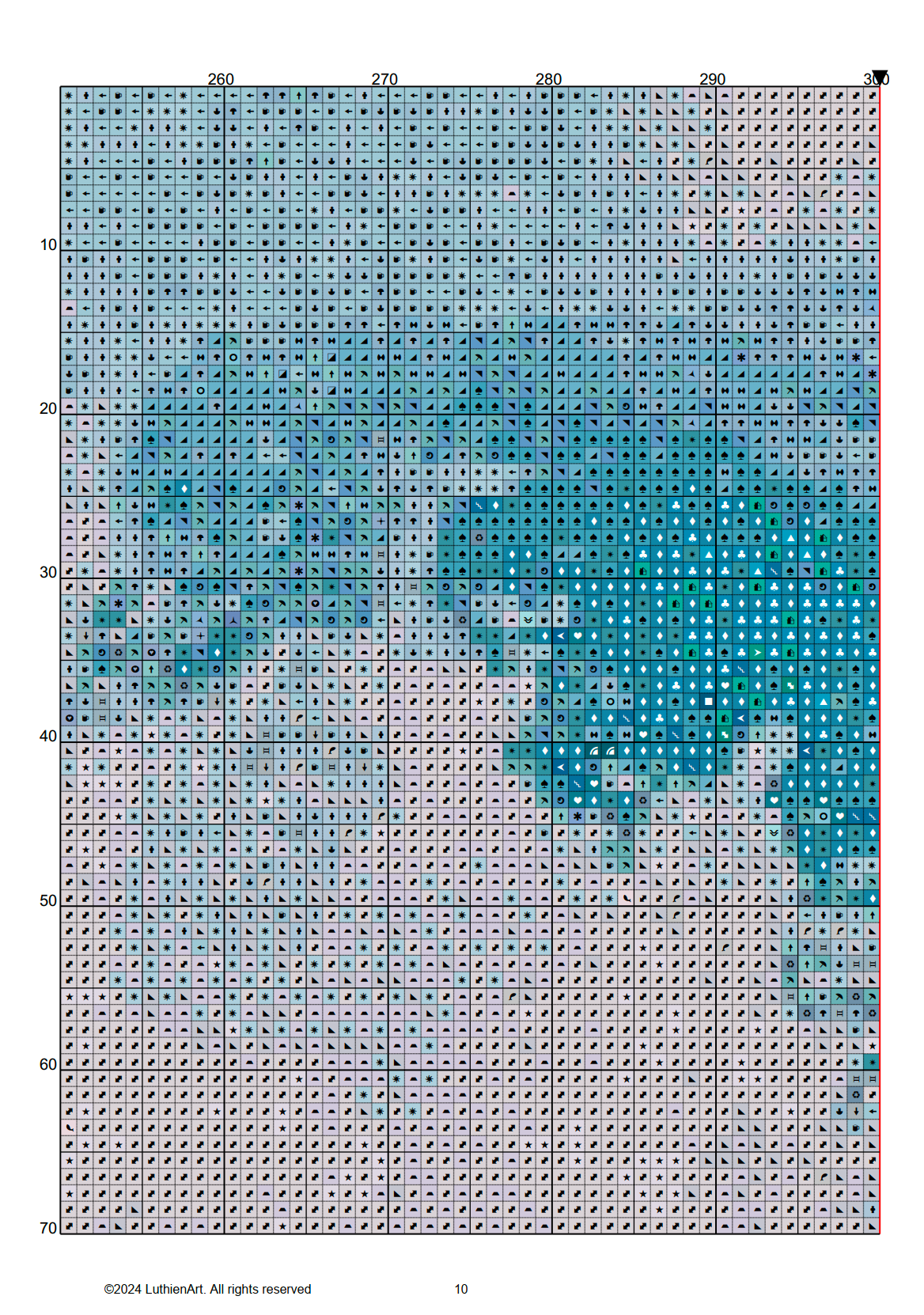 Foamy Ocean Waves Cross Stitch Chart (Medium)