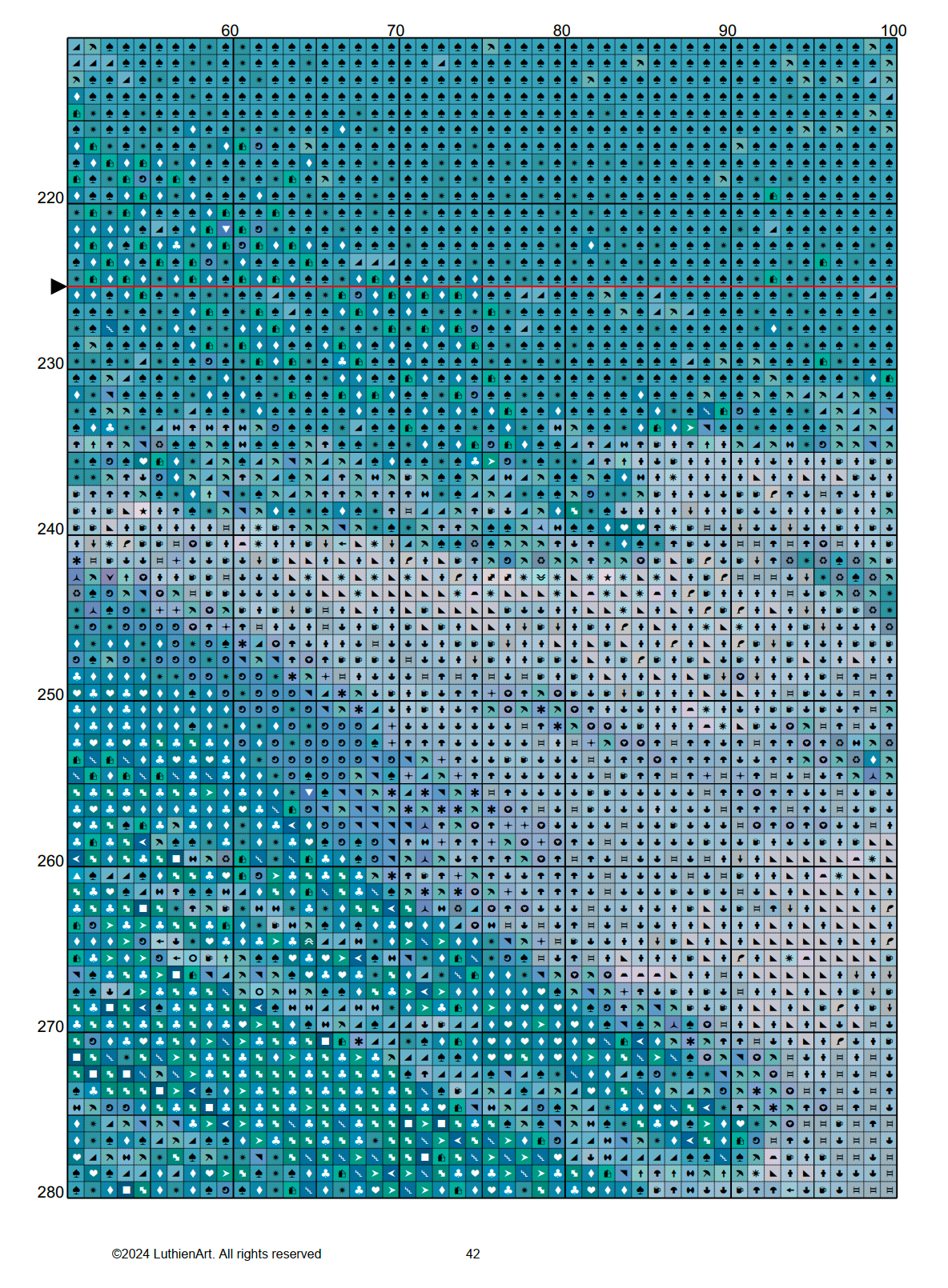 Foamy Ocean Waves Cross Stitch Chart (Medium)