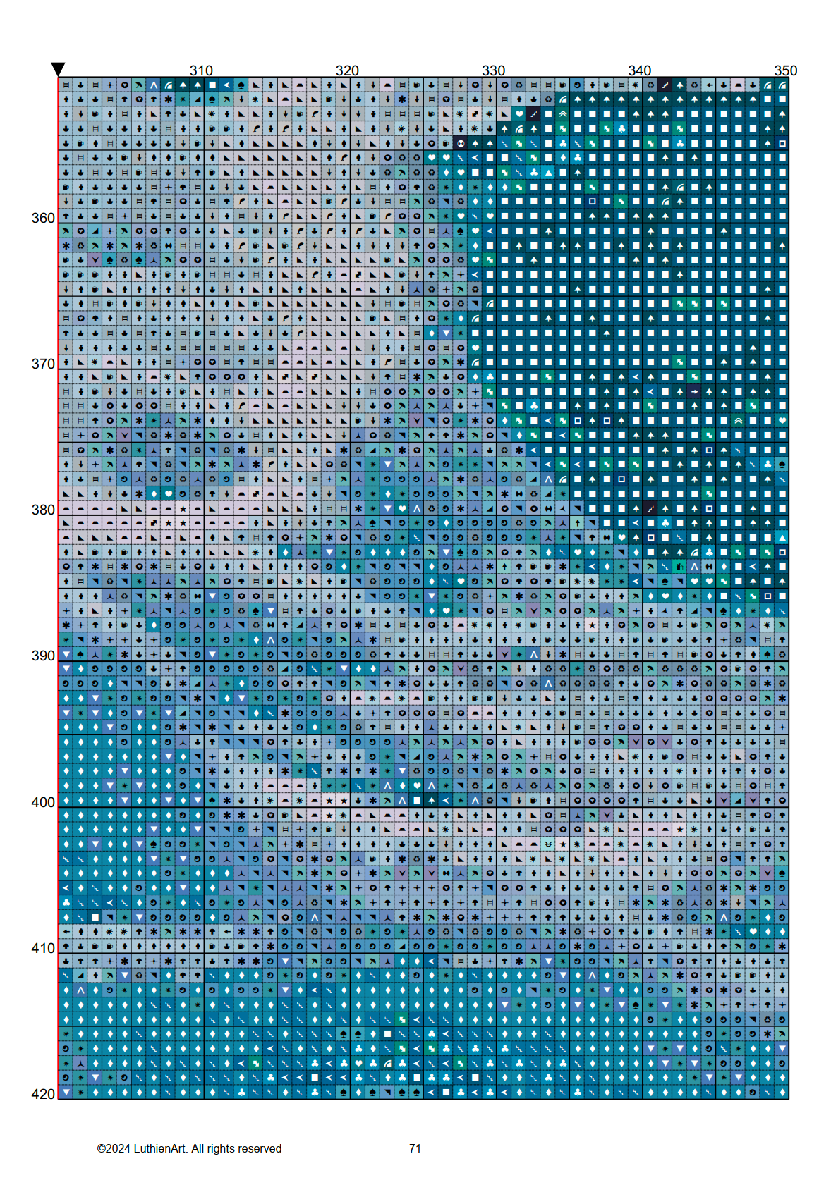 Foamy Ocean Waves Cross Stitch Chart (Medium)