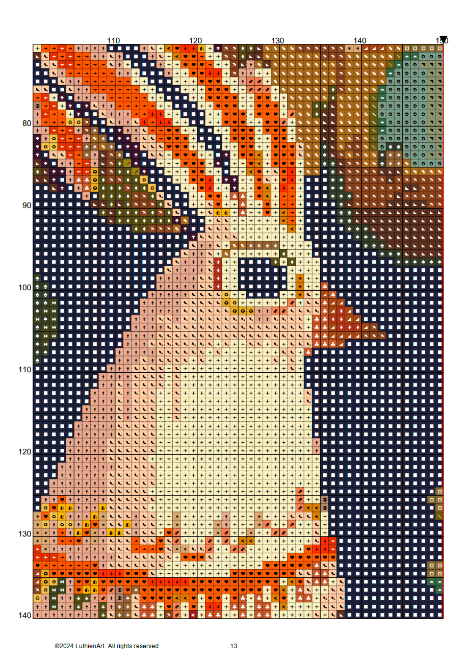 Easter Folklore Rooster Cross Stitch Chart