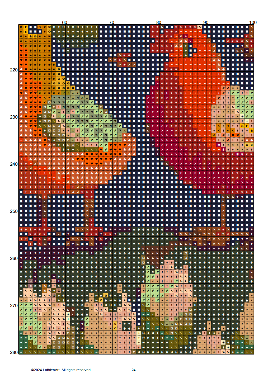 Easter Folklore Rooster Cross Stitch Chart