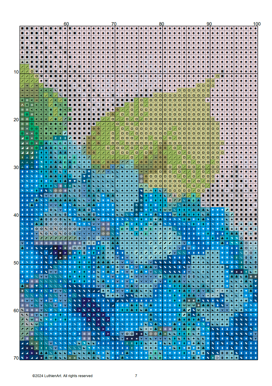 Blue Hydrangea Cross Stitch Chart