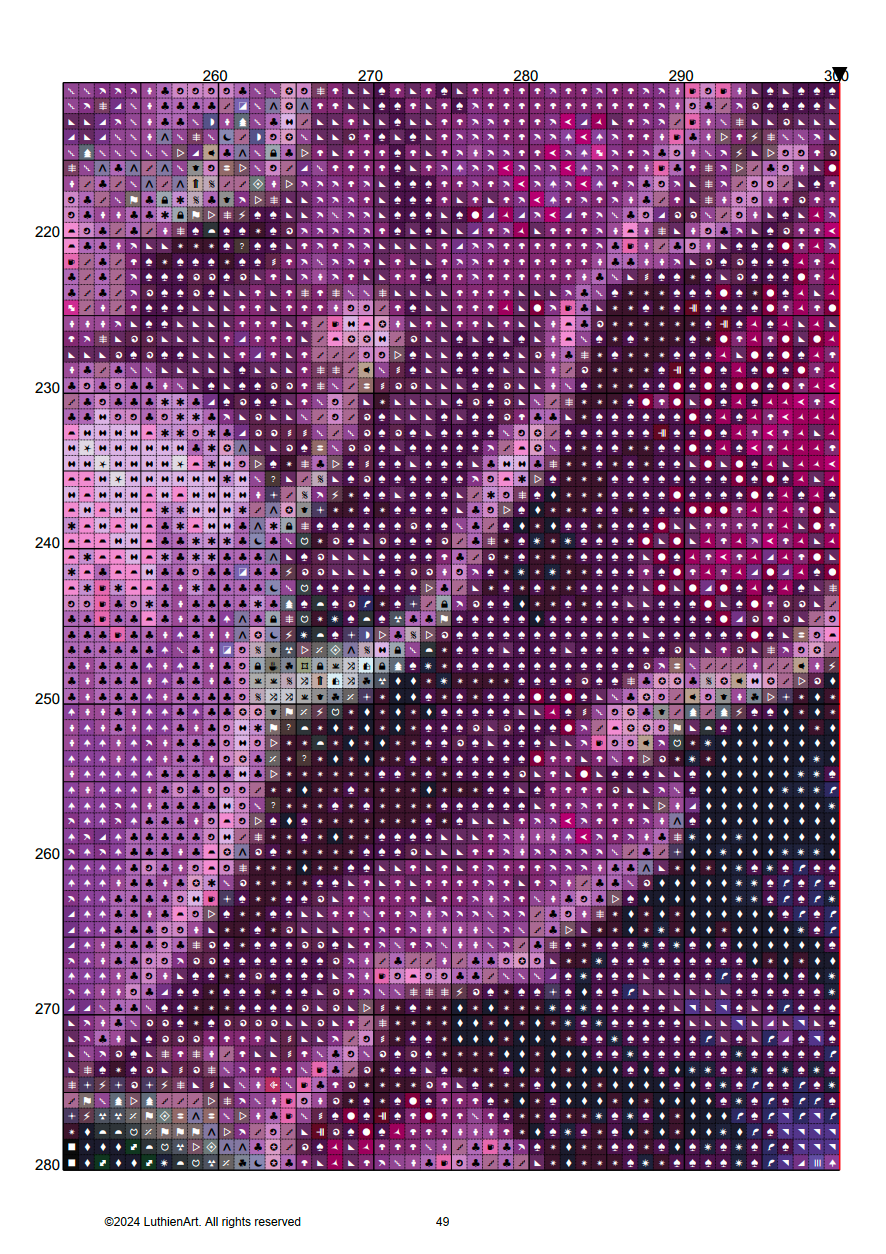 Watercolor Purple Flowers Cross Stitch Chart