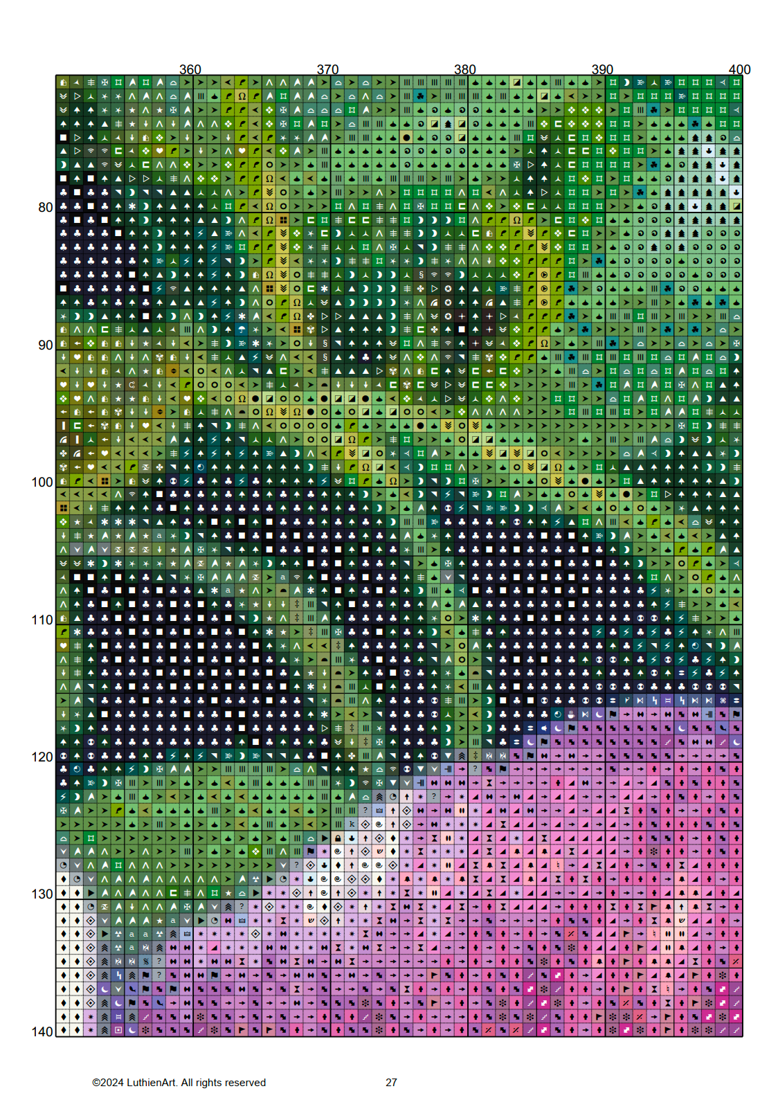 Watercolor Purple Flower Cross Stitch Chart