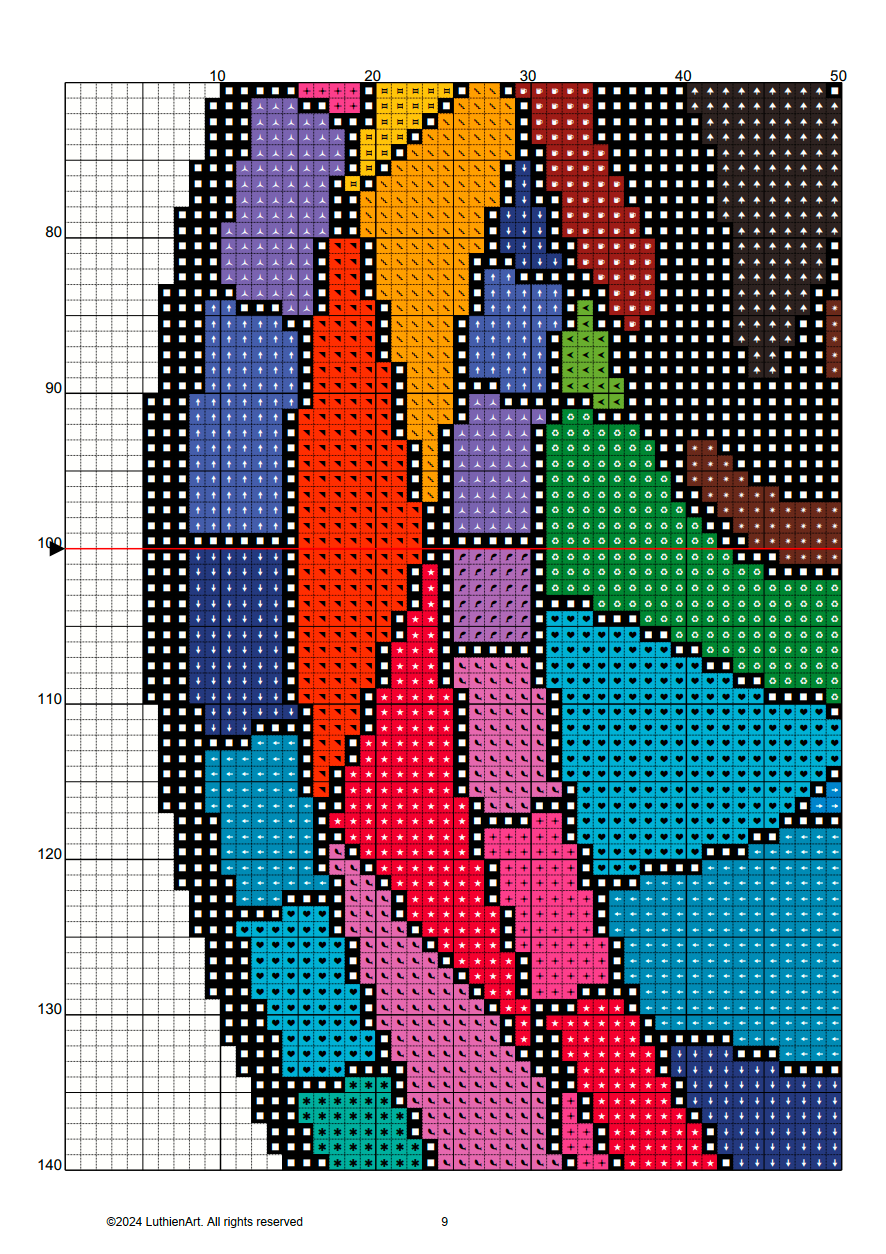 Stained Glass Dachshund Cross Stitch Pattern