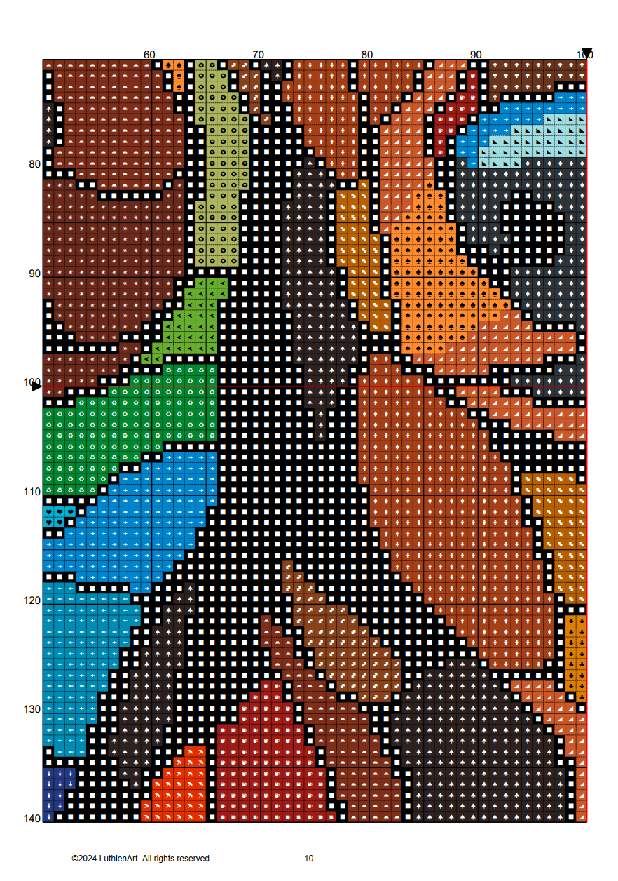 Stained Glass Dachshund Cross Stitch Pattern