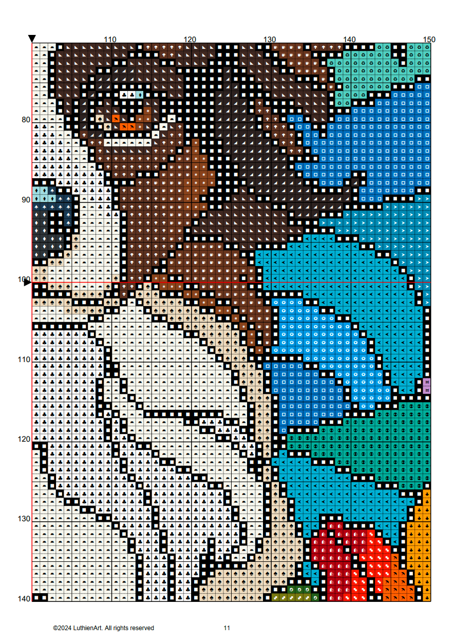 Stained Glass Papillon Cross Stitch Pattern