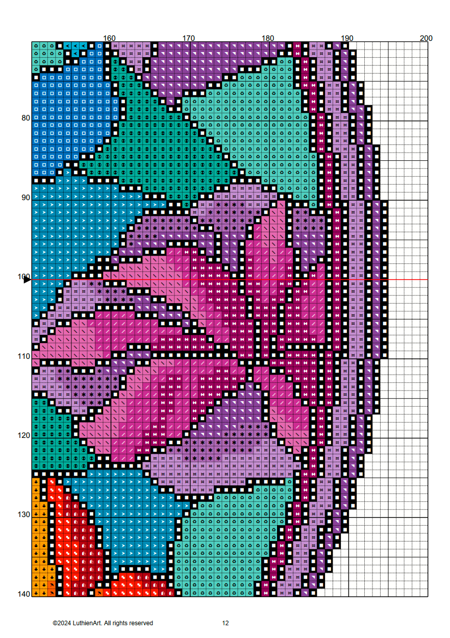 Stained Glass Papillon Cross Stitch Pattern