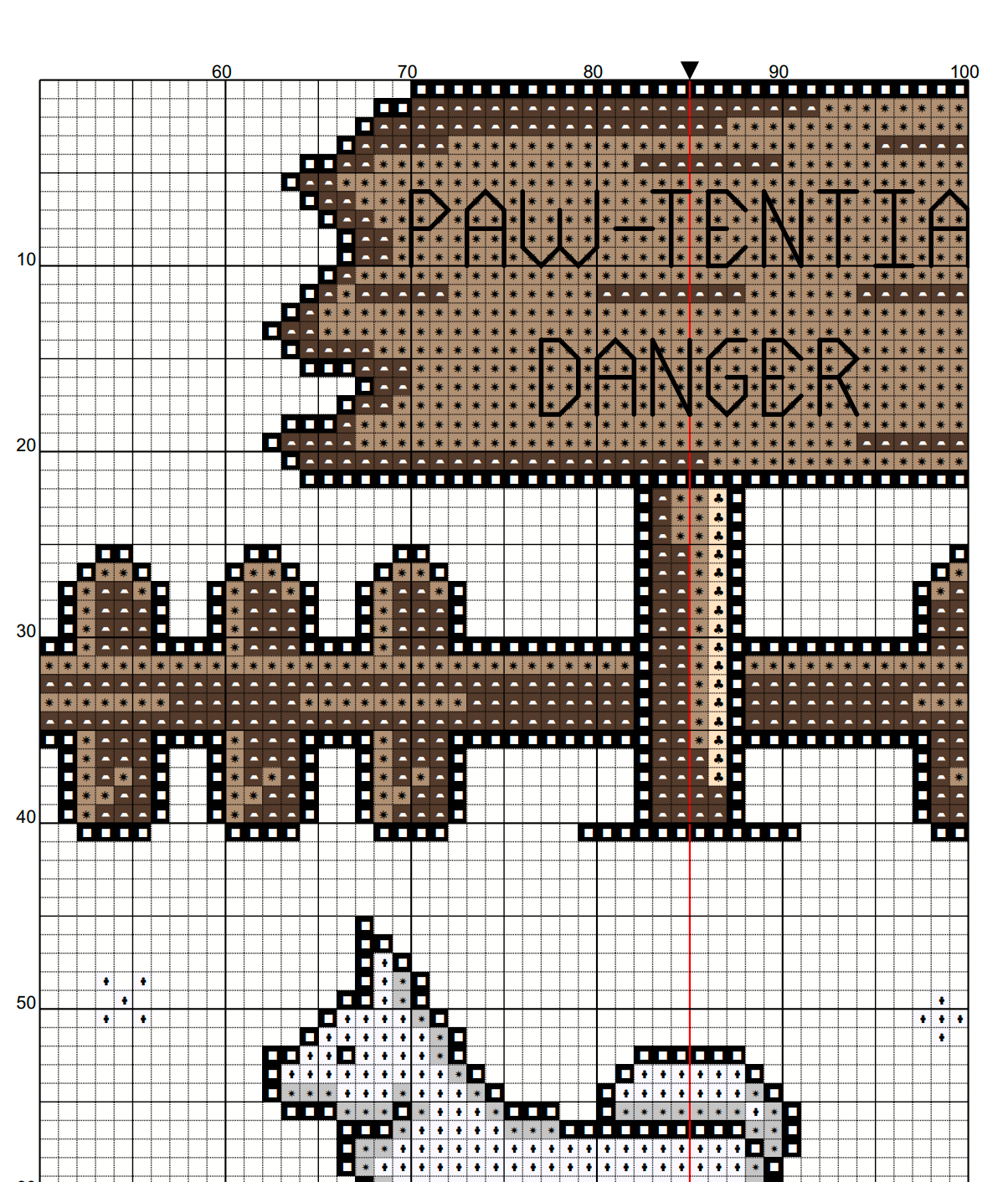 Paw-tential Danger Cross Stitch Pattern