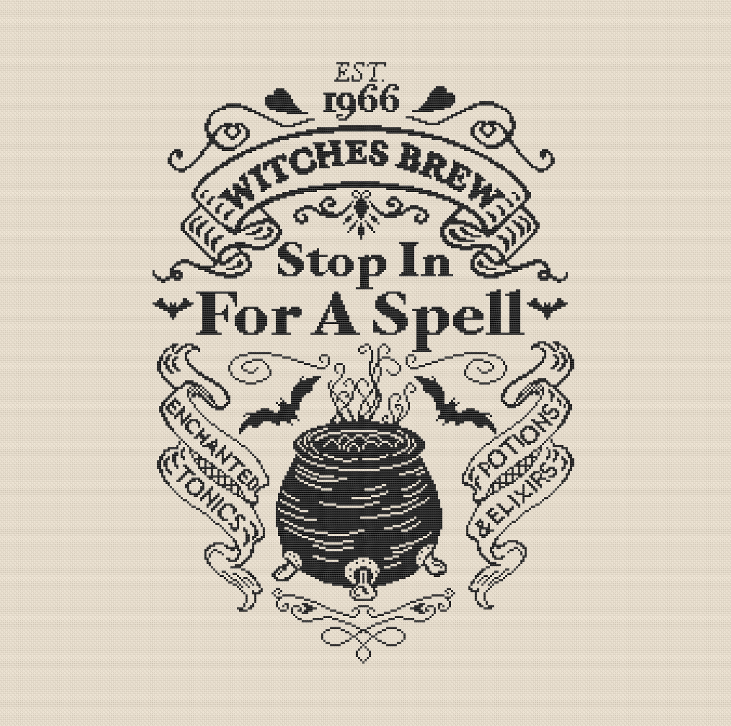 Witches Brew Cross Stitch Pattern