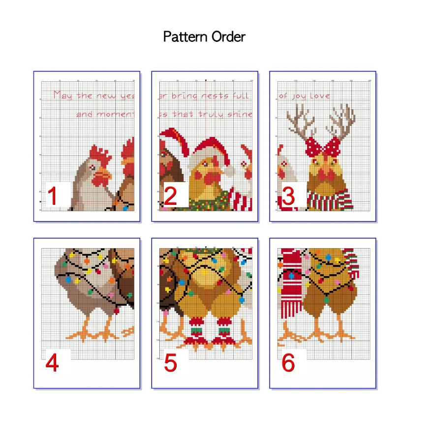 Merry Chickmas Christmas Cross Stitch Pattern