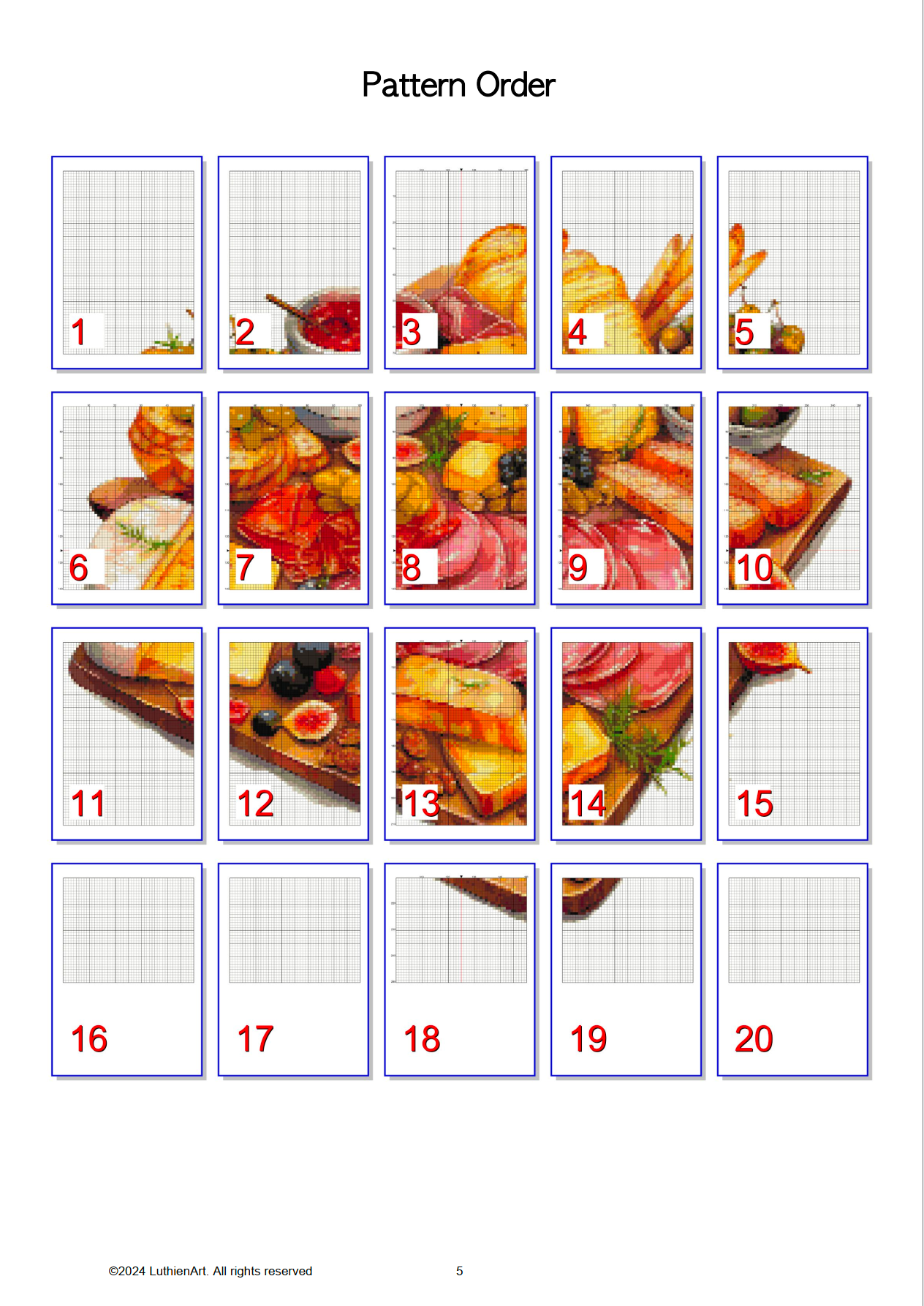 Saturday Charcuterie Board Cross Stitch Pattern