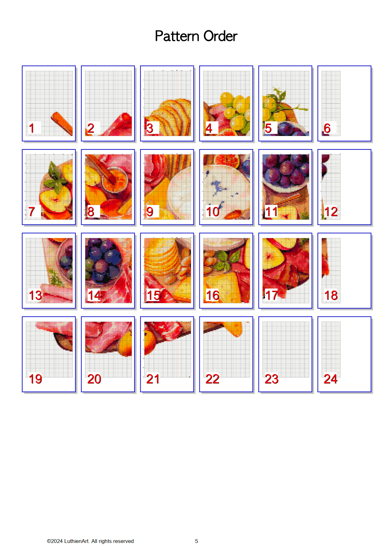 Friday Charcuterie Board Cross Stitch Pattern