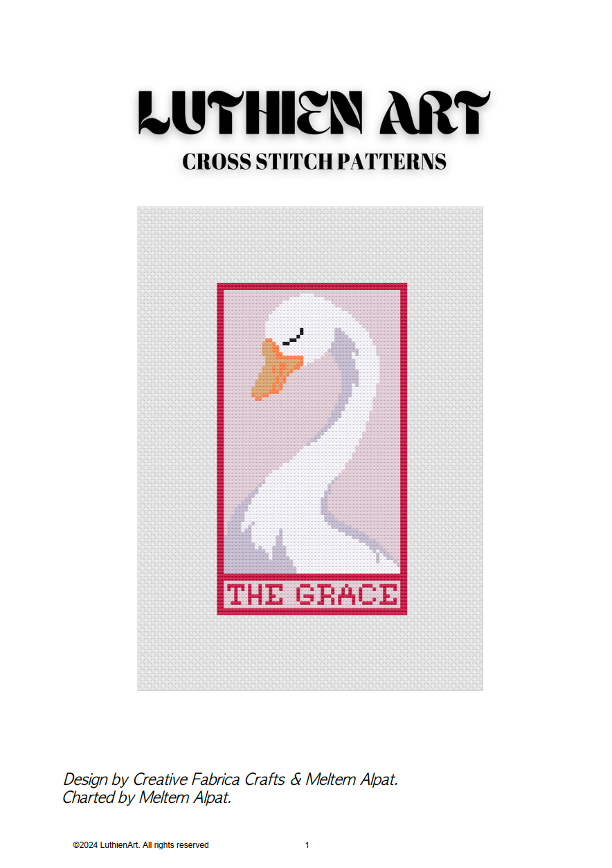 Mini Swan Tarot Cross Stitch Pattern