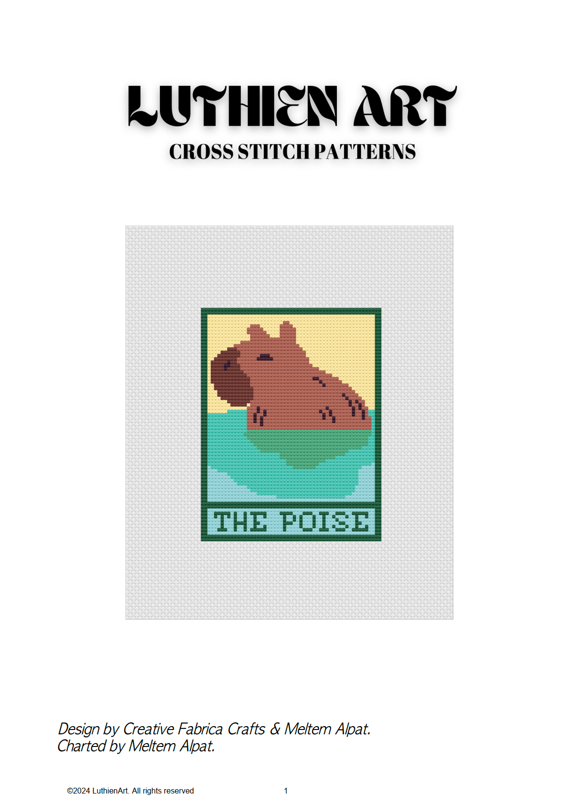 Mini Capybara Tarot Cross Stitch Pattern