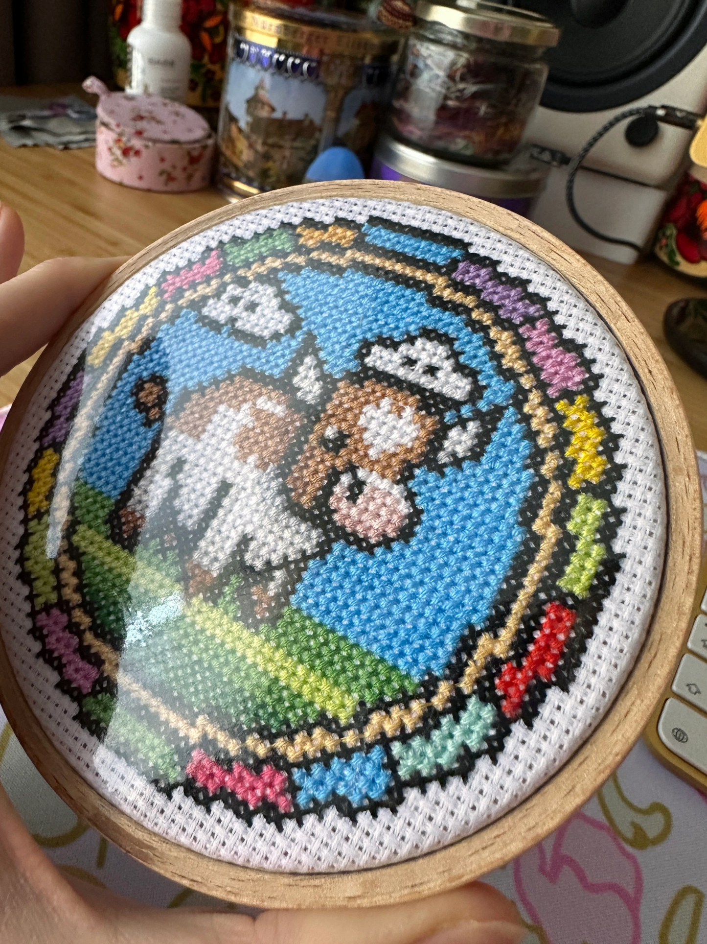 Stained Glass Mini Cross Stitch Rabbit Pattern