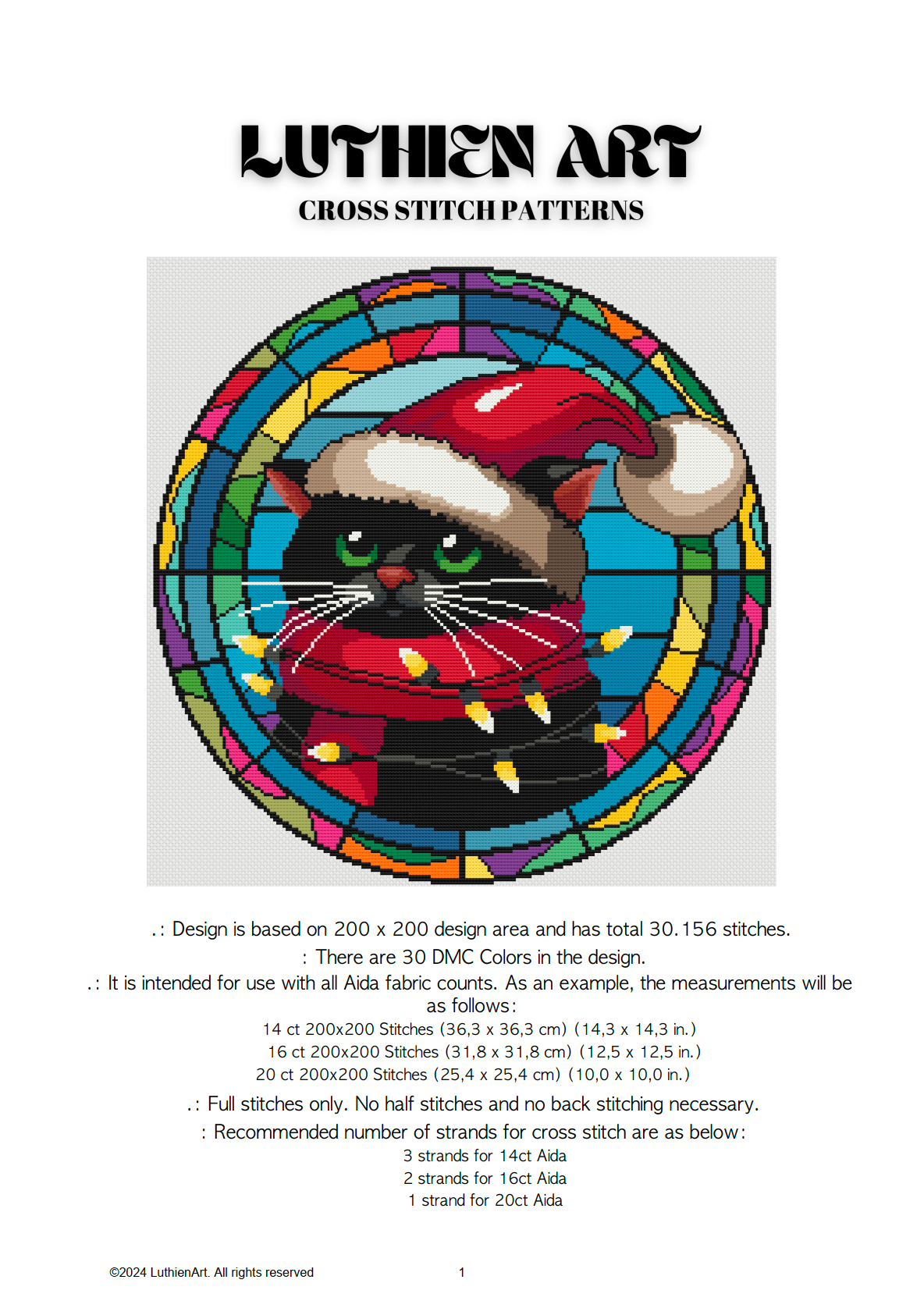 Santa's Mischief Christmas Cross Stitch Pattern