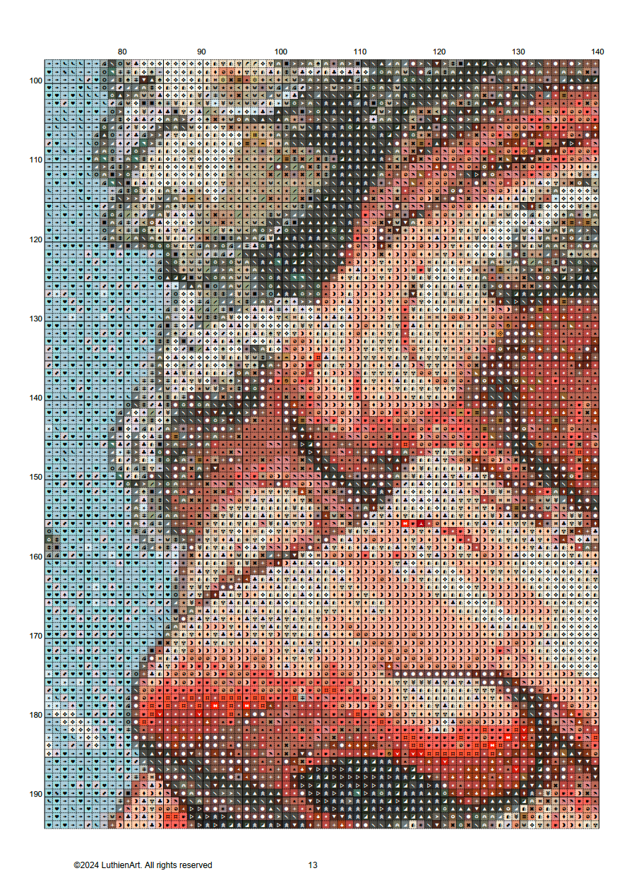 Vintage Santa Claus Portrait Cross Stitch Chart