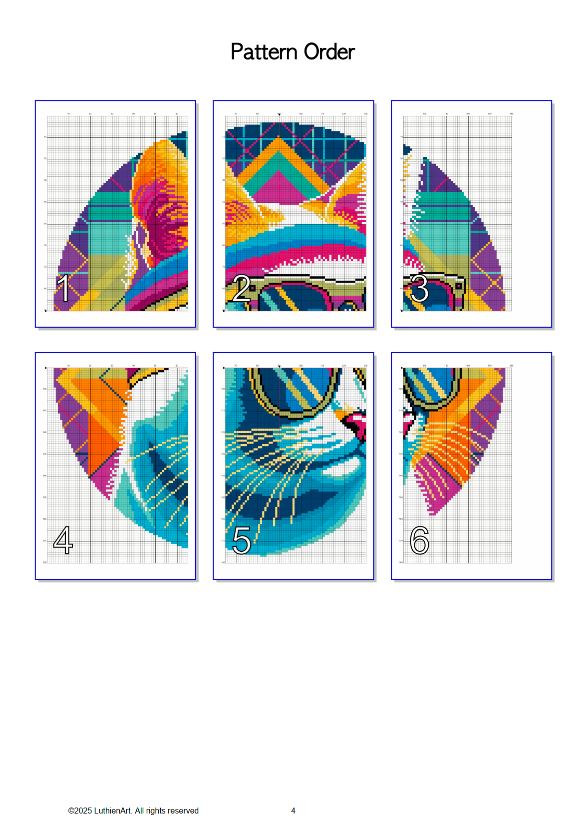 Retro Cool Cats - Funky Groove Neon Cat Cross Stitch Pattern