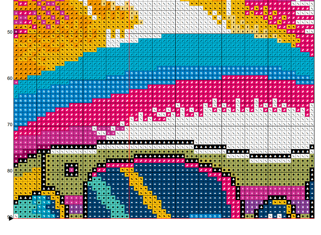 Retro Cool Cats - Funky Groove Neon Cat Cross Stitch Pattern