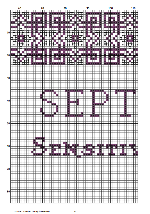 Vintage September Birth Month Flower Cross Stitch Sampler