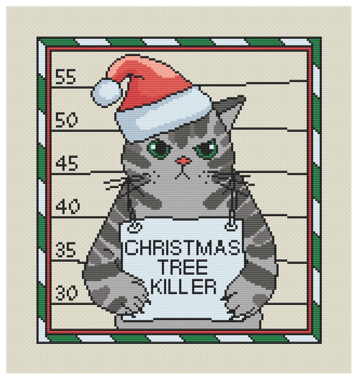 The Christmas Tree Killer Cross Stitch Pattern